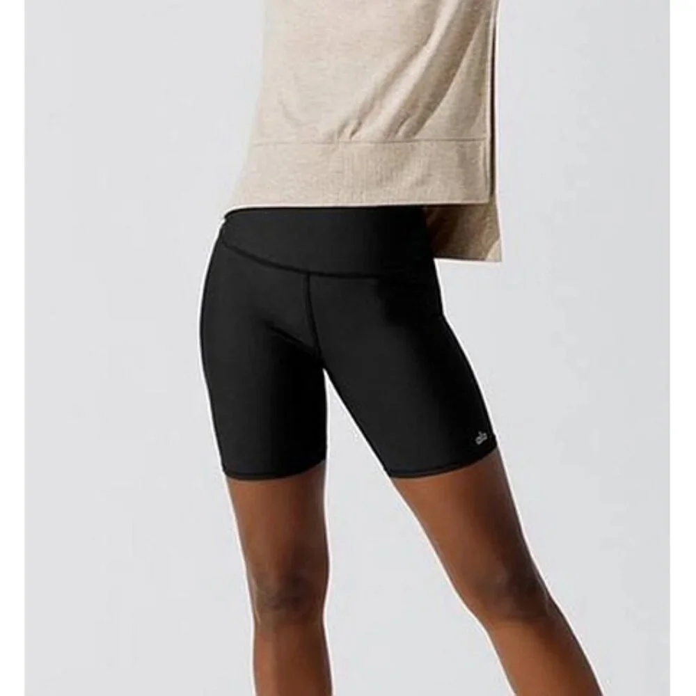Alo Extreme High-Waist Airlift Biker Shorts Black Hi-Rise Bermuda Long Bike XS